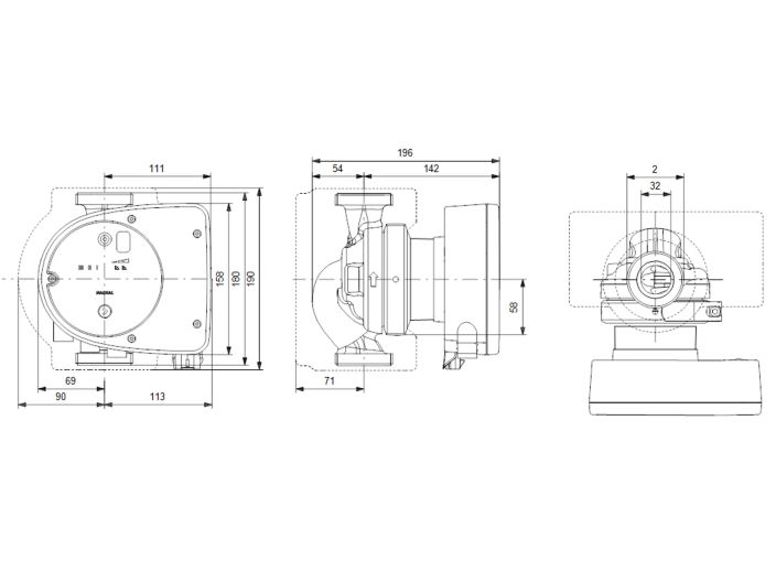 Регулируемый циркуляционный насос GRUNDFOS MAGNA1 32-120 99221281 купить в интернет-магазине «НасосВДом» Киев Украина