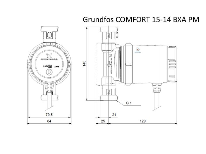 Циркуляційний насос Grundfos COMFORT 15-14 BXA PM (97916749) купити в інтернет-магазині «НасосВДом» Київ Україна