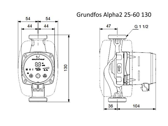 Циркуляционный насос Grundfos Alpha2 25-60 130 (99411150) купить в интернет-магазине «НасосВДом» Киев Украина