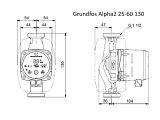 Циркуляционный насос Grundfos Alpha2 25-60 130 (99411150) купить в интернет-магазине «НасосВДом» Киев Украина
