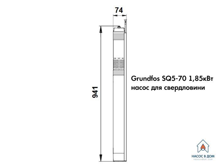 Насос для скважины Grundfos SQ5-70 1,85кВт 96510217 купить в интернет-магазине «НасосВДом» Киев Украина