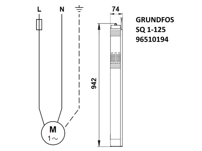 Насос для свердловини Grundfos SQ1-125 1,55кВт 96510194 купити в інтернет-магазині «НасосВДом» Київ Україна
