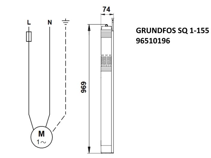 Насос для свердловини Grundfos SQ1-155 1,85кВт 96510196 купити в інтернет-магазині «НасосВДом» Київ Україна