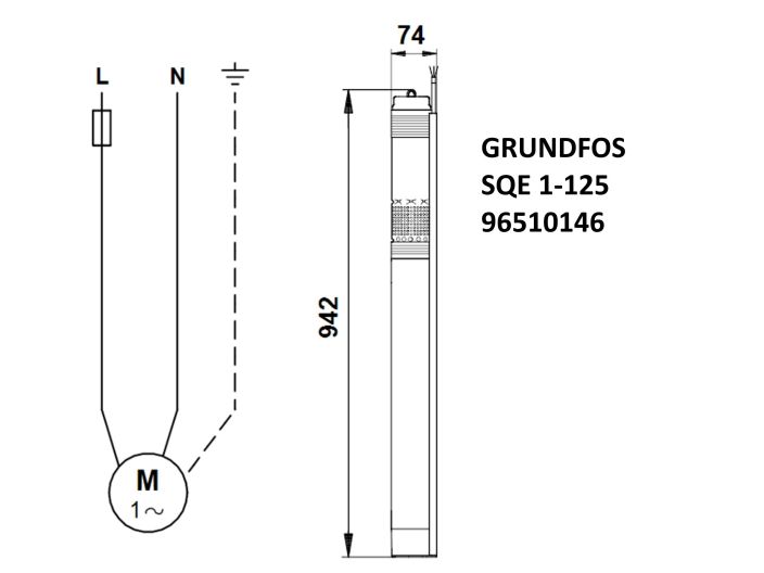 Насос для свердловини Grundfos SQE1-125 1,55кВт 96510146 купити в інтернет-магазині «НасосВДом» Київ Україна