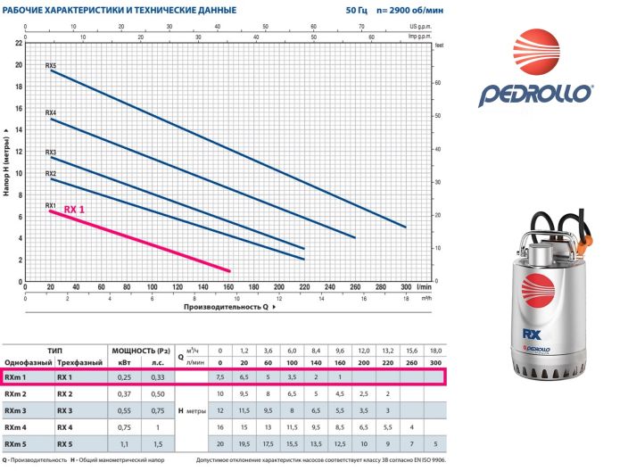 Насос для дренажа Pedrollo RXm 1 купить в интернет-магазине «НасосВДом» Киев Украина