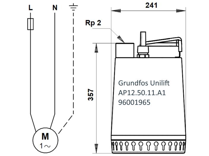 Насос для дренажу Grundfos Unilift AP12.50.11.A1 96001965 купити в інтернет-магазині «НасосВДом» Київ Україна