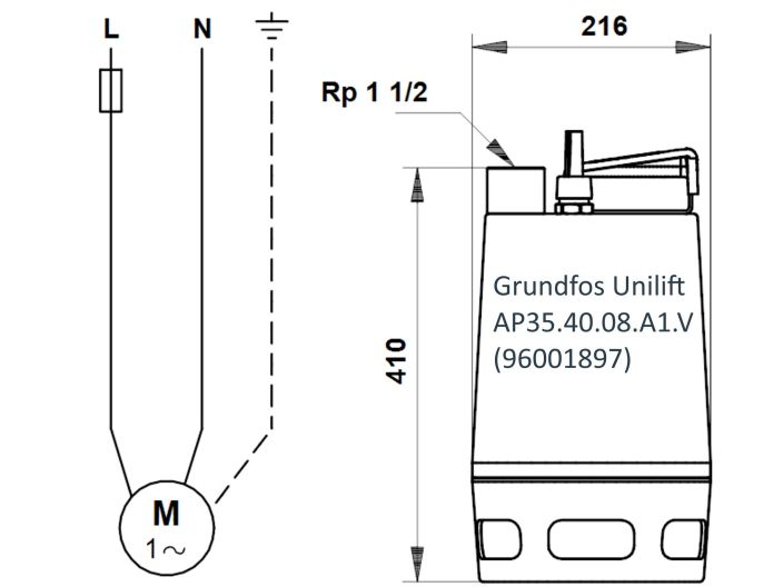 Насос для дренажу Grundfos Unilift AP35.40.08.A1.V (96001897) купити в інтернет-магазині «НасосВДом» Київ Україна