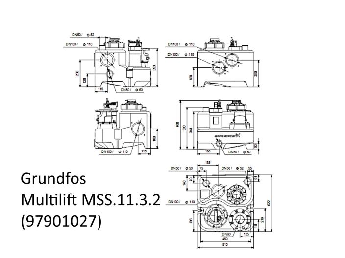 Каналізаційна насосна станція Grundfos Multilift MSS.11.3.2 (97901027) купити в інтернет-магазині «НасосВДом» Київ Україна