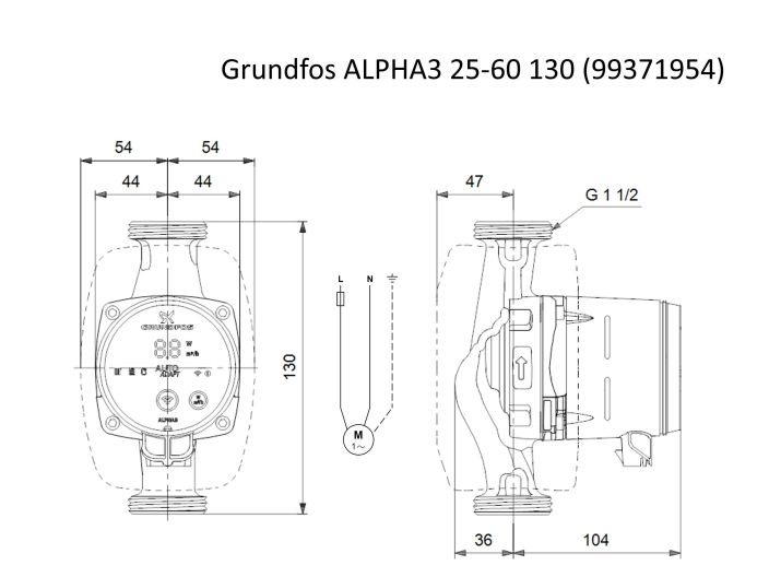 Насос циркуляційний Grundfos ALPHA3 25-80 180 (99371961) купити в інтернет-магазині «НасосВДом» Київ Україна