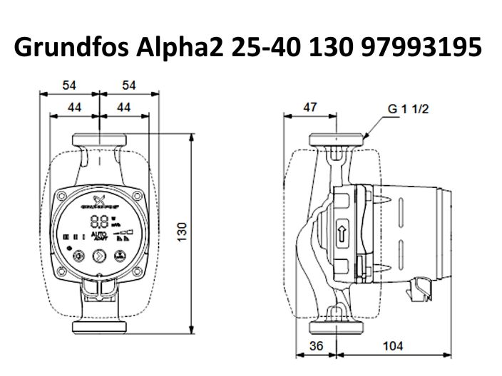 Циркуляційний насос Grundfos Alpha2 25-40 130 (97993195) купити в інтернет-магазині «НасосВДом» Київ Україна