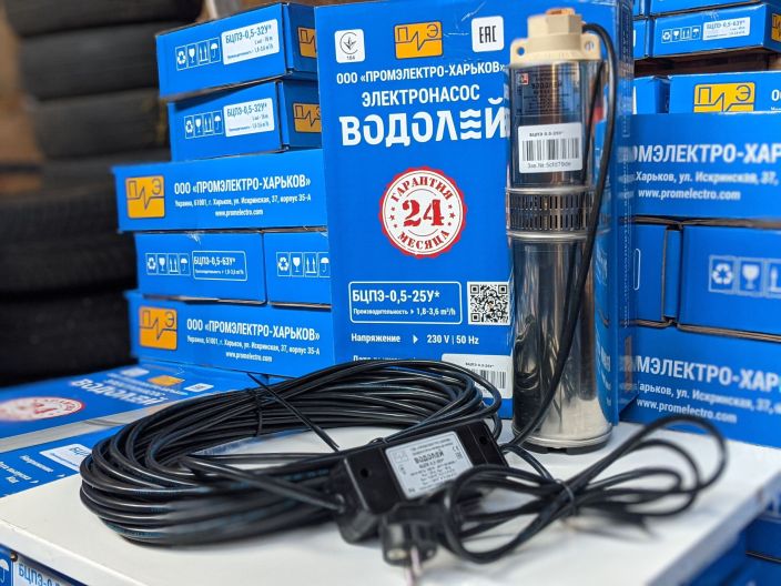 Водолій БЦПЕ 0,5-25У d 105мм кабель 25м купити в інтернет-магазині «НасосВДом» Київ Україна