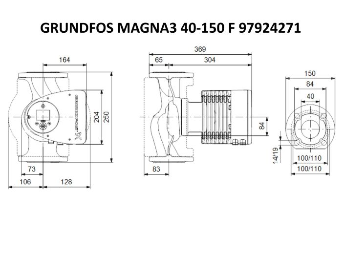 Регульований циркуляційний насос GRUNDFOS MAGNA3 40-150 F 97924271 купити в інтернет-магазині «НасосВДом» Київ Україна