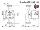 Циркуляционный насос Grundfos UPS 25-60 130 (99150120) купить в интернет-магазине «НасосВДом» Киев Украина