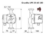 Циркуляционный насос Grundfos UPS 25-60 180 (99309993) купить в интернет-магазине «НасосВДом» Киев Украина