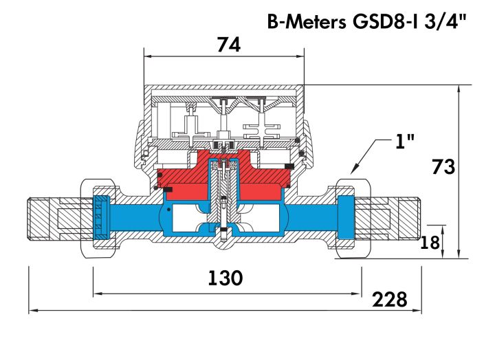 Лічильник B-Meters GSD8-I Ду 20 для гарячої води купити в інтернет-магазині «НасосВДом» Київ Україна