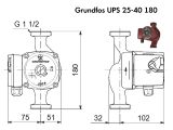 Циркуляційний насос Grundfos UPS 25-40 180 (99309921) купити в інтернет-магазині «НасосВДом» Київ Україна