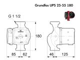 Циркуляційний насос Grundfos UPS 25-55 180 (95906404) купити в інтернет-магазині «НасосВДом» Київ Україна