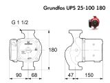 Циркуляционный насос Grundfos UPS 25-100 180 (95906480) купить в интернет-магазине «НасосВДом» Киев Украина