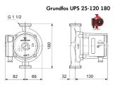 Циркуляційний насос Grundfos UPS 25-120 180 (52588336) купити в інтернет-магазині «НасосВДом» Київ Україна