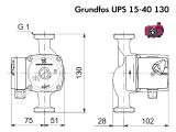Циркуляционный насос Grundfos UPS 15-40 130 96281368 купить в интернет-магазине «НасосВДом» Киев Украина