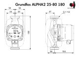 Циркуляційний насос Grundfos ALPHA2 25-80 180 (99411178) купити в інтернет-магазині «НасосВДом» Київ Україна