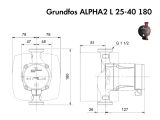 Циркуляційний насос Grundfos ALPHA2 L 25-40 180 (95047562) купити в інтернет-магазині «НасосВДом» Київ Україна