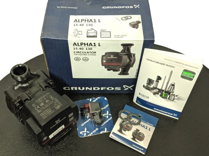 Насос циркуляційний Grundfos ALPHA1 L 15-40 130 (99160550) купити в інтернет-магазині «НасосВДом» Київ Україна