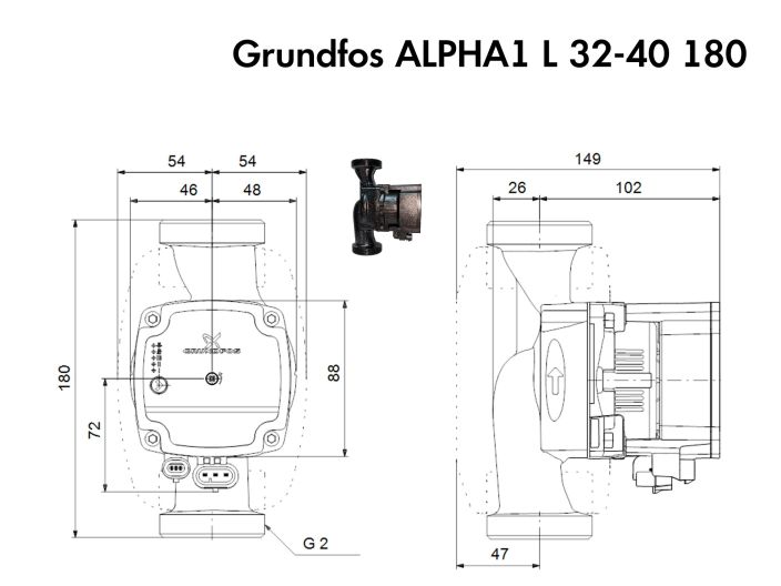 Насос циркуляційний Grundfos ALPHA1 L 32-40 180 (99160587) купити в інтернет-магазині «НасосВДом» Київ Україна