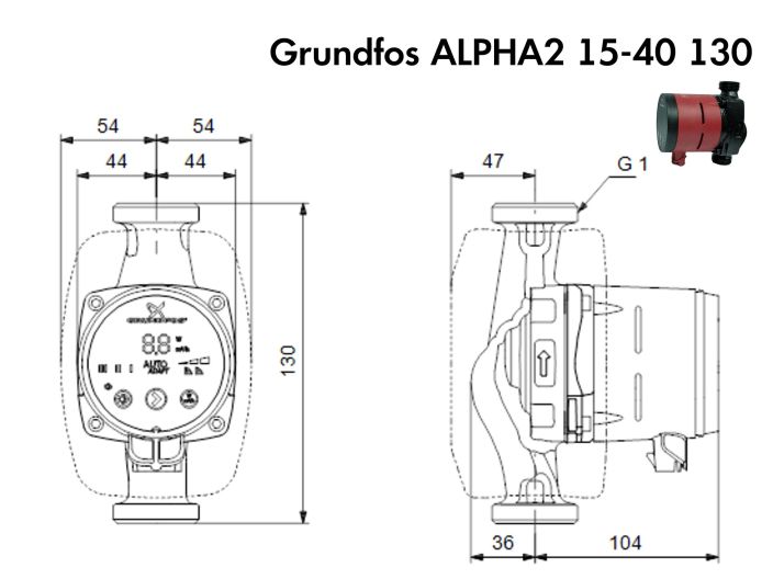 Циркуляційний насос Grundfos ALPHA2 15-40 130 (99411107) купити в інтернет-магазині «НасосВДом» Київ Україна