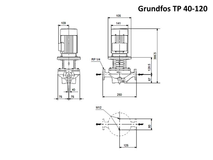 Одноступенчатый центробежный насос Grundfos TP 40-120 A-F-A-BQQE 97851334 купить в интернет-магазине «НасосВДом» Киев Украина