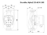 Циркуляційний насос Grundfos Alpha2 25-60 N 180 (99411424) купити в інтернет-магазині «НасосВДом» Київ Україна