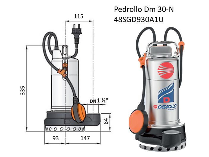Насос для дренажу Pedrollo Dm 30-N купити в інтернет-магазині «НасосВДом» Київ Україна