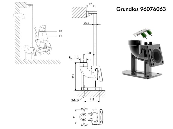 Автомуфта DN 40 Grundfos 96076063 купити в інтернет-магазині «НасосВДом» Київ Україна
