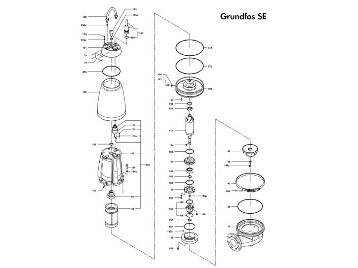 Уплотнение вала для GRUNDFOS SE1, SEV, SL1, SLV 96102360 купить в интернет-магазине «НасосВДом» Киев Украина