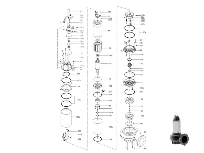 Уплотнение резиновое Grundfos SE/SL 98119448 купить в интернет-магазине «НасосВДом» Киев Украина