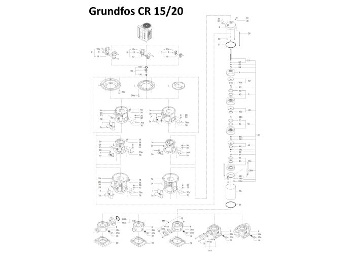 Камери в зборі Grundfos CR15-3 96508455 купити в інтернет-магазині «НасосВДом» Київ Україна