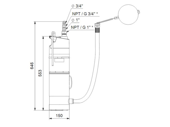Колодязний насос GRUNDFOS SBA 3-45 AW 97896312 купити в інтернет-магазині «НасосВДом» Київ Україна