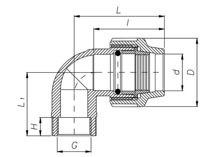 Коліно ВР (1009) d25х1 купити в інтернет-магазині «НасосВДом» Київ Україна