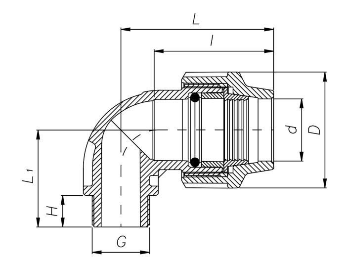 Колено НР (1008) d40х1 1/4 купить в интернет-магазине «НасосВДом» Киев Украина