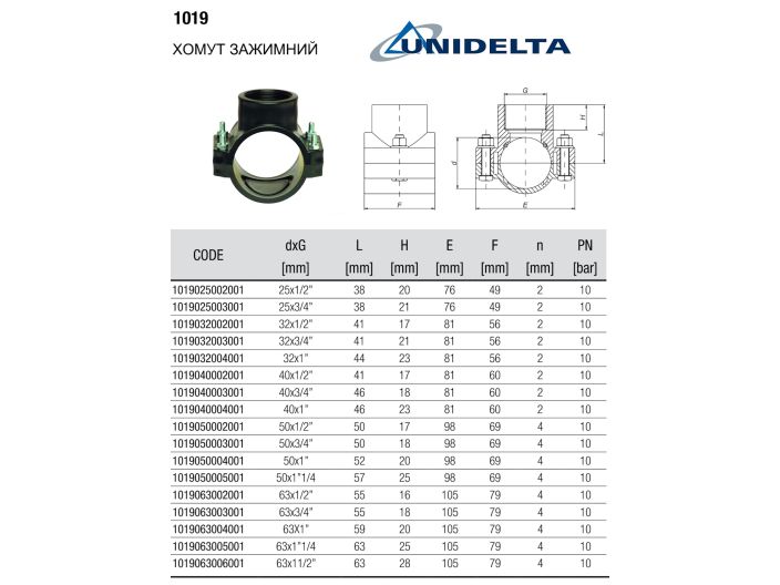 Хомут для врезки (1019) d50х1/2 без усиливающего кольца купить в интернет-магазине «НасосВДом» Киев Украина