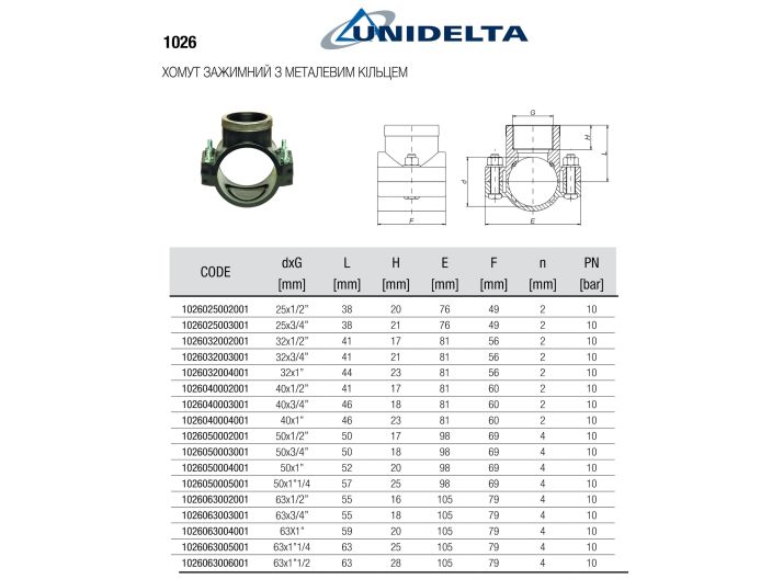 Хомут для врізки (1026) d63х1 1/4 купити в інтернет-магазині «НасосВДом» Київ Україна