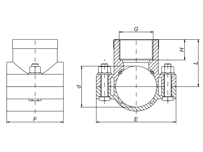 Хомут для врезки (1026) d25х1/2 купить в интернет-магазине «НасосВДом» Киев Украина