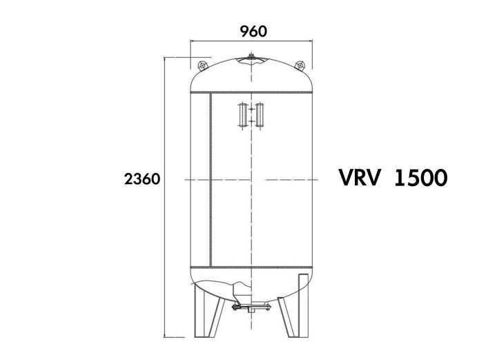 Бак расширительный для отопления Aquasystem VRV 1500 с ножками купить в интернет-магазине «НасосВДом» Киев Украина