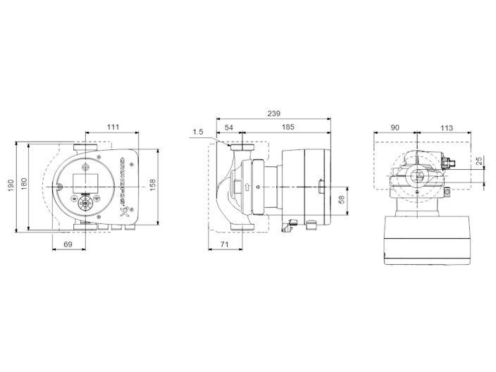 Регулируемый циркуляционный насос GRUNDFOS MAGNA3 25-40 PN16 97924249 купить в интернет-магазине «НасосВДом» Киев Украина