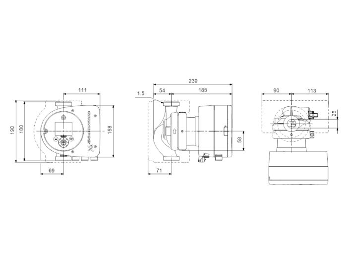 Регульований циркуляційний насос GRUNDFOS MAGNA3 25-60 N 180 PN10 97924337 купити в інтернет-магазині «НасосВДом» Київ Україна