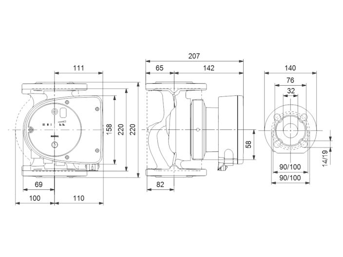 Регулируемый циркуляционный насос GRUNDFOS MAGNA1 32-40 F 220 99221263 купить в интернет-магазине «НасосВДом» Киев