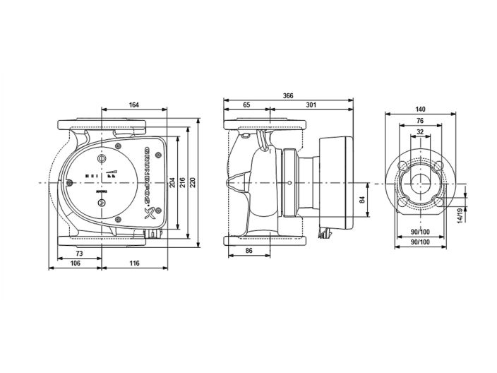 Регулируемый циркуляционный насос GRUNDFOS MAGNA1 32-120 F N 220 99221289 купить в интернет-магазине «НасосВДом» Киев Украина