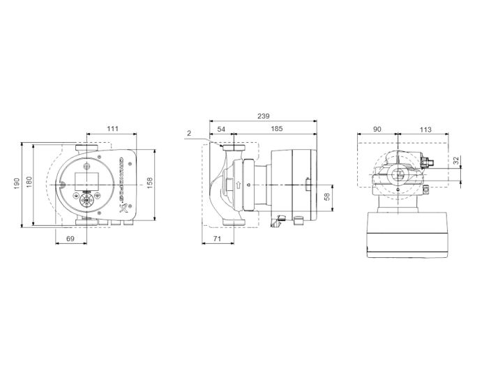 Регульований циркуляційний насос GRUNDFOS MAGNA3 32-80 180 97924256 купити в інтернет-магазині «НасосВДом» Київ Україна