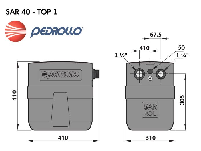 Каналізаційна насосна станція Pedrollo SAR 40-TOP 1 купити в інтернет-магазині «НасосВДом» Київ Україна