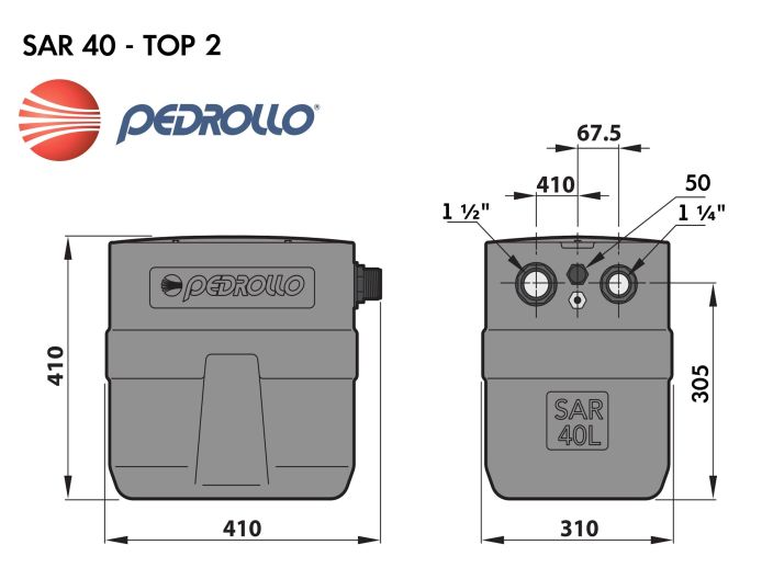 Каналізаційна насосна станція Pedrollo SAR 40 TOP 2 купити в інтернет-магазині «НасосВДом» Київ Україна
